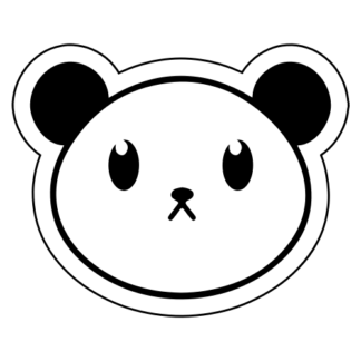 Cute Little Panda Sticker (Black)